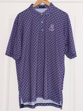 Turtleson x St Andrews Links Luxury Golf Polo Shirt Men’s XL Floral Performance